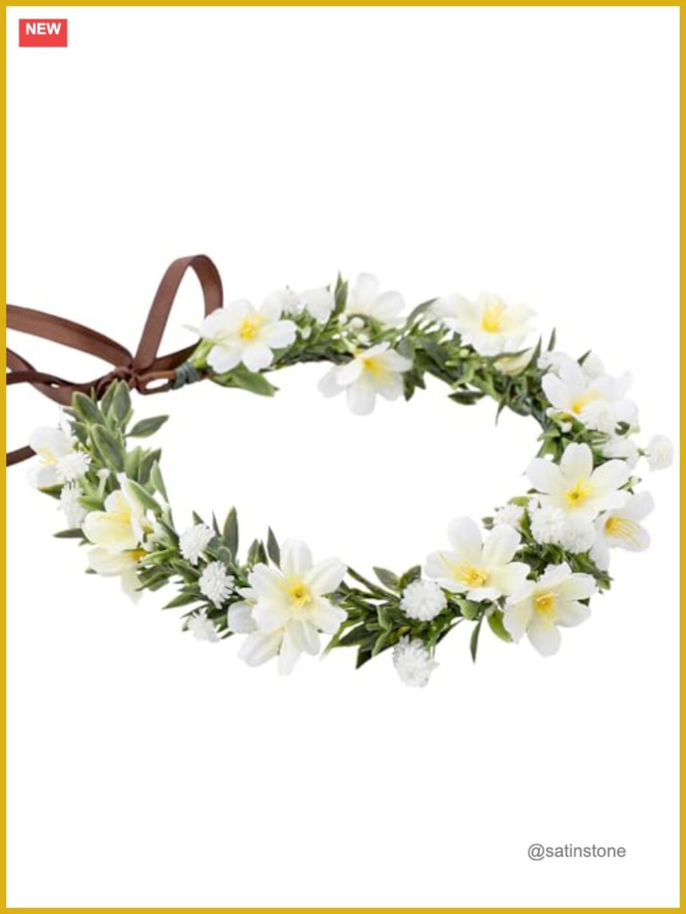 Artificial Fairy Floral Headband Adjustable Ribbon Flower Crown